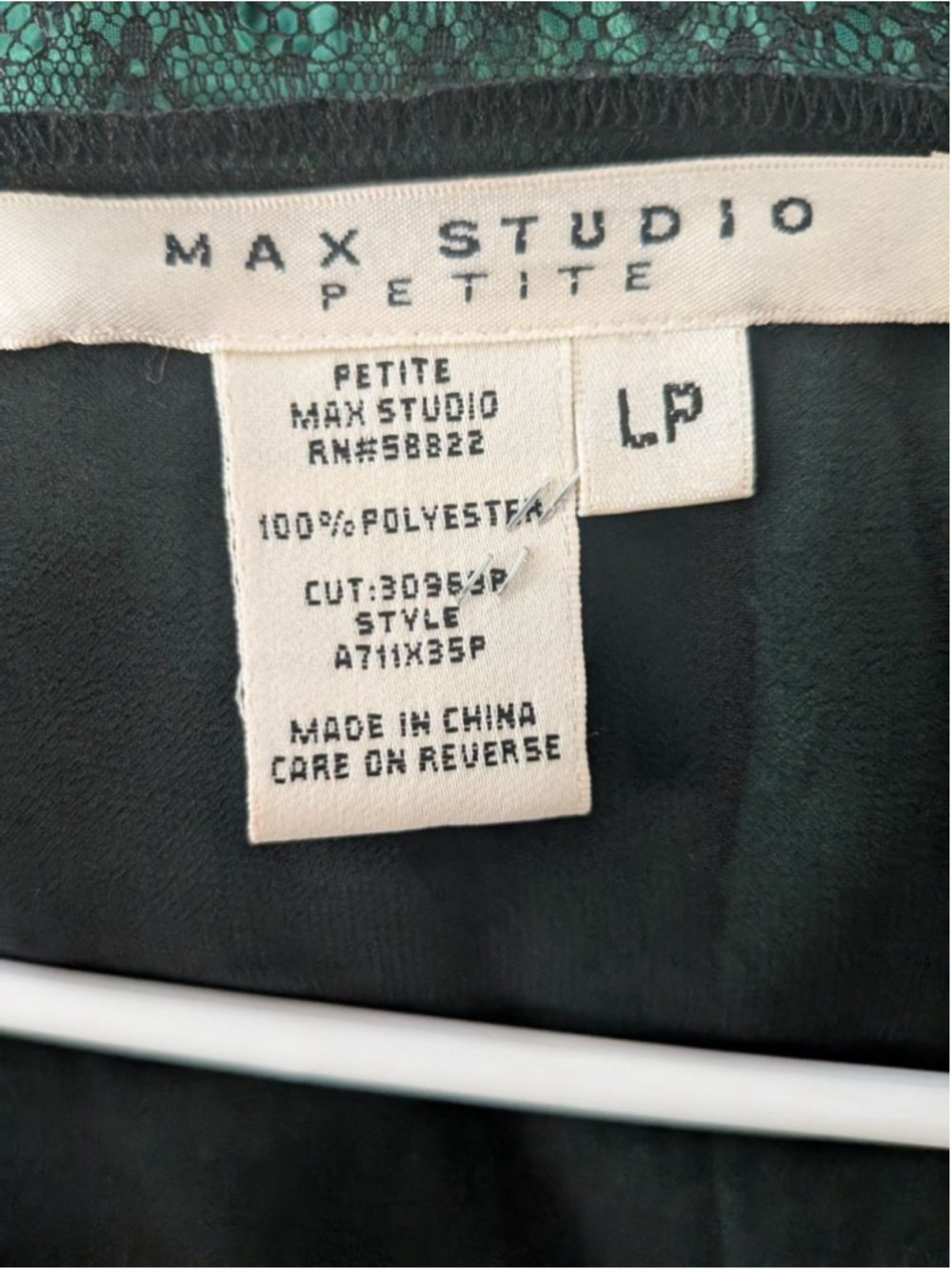 Women's MAX STUDIO PETITE Black Blouse LP - Picture 4 of 4